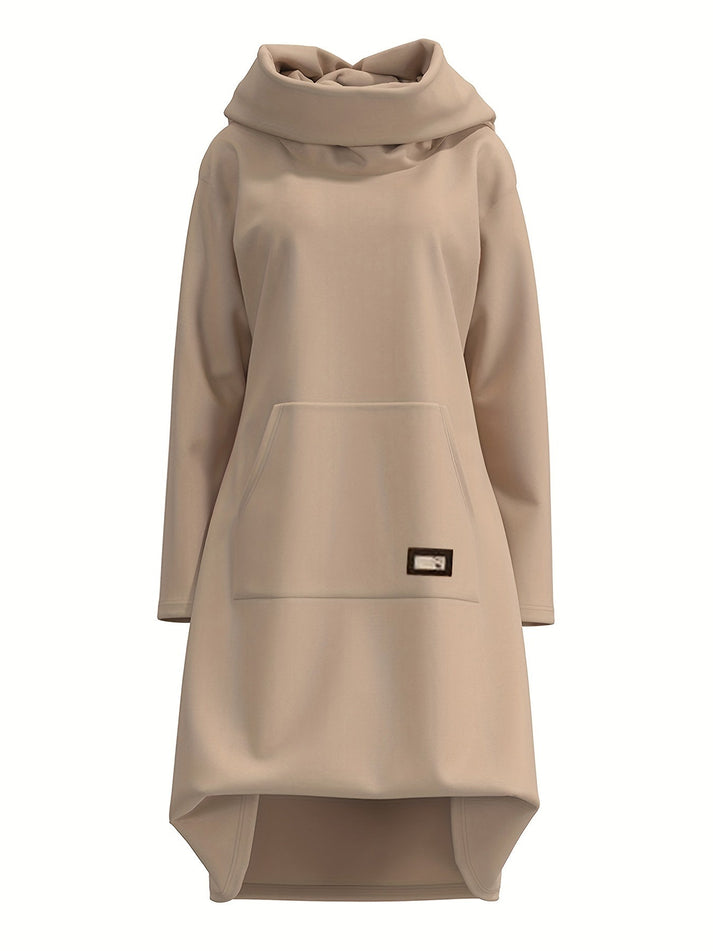 Era | Sweatkleid mit Kapuze, hohem Kragen und langen Ärmeln