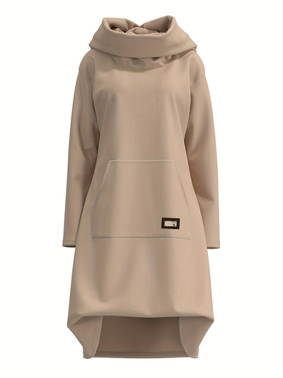 Era | Sweatkleid mit Kapuze, hohem Kragen und langen Ärmeln