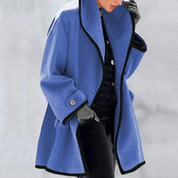 Kovirra | Farbblock-Wollmantel – Blau