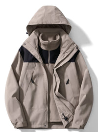 Herren-Winterjacke mit kapuzendesign | 3-in-1-Ausführung – Khaki