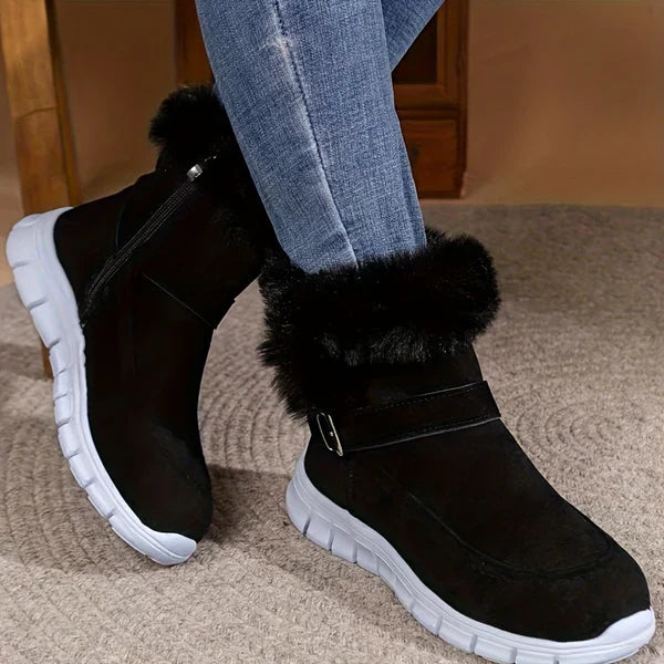 Dreilith | Winter-Schneestiefel für Damen - kuschelig mit Fleece gefüttert, dicke Sohle