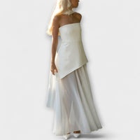 Goldie - Chiffon Maxi Dress – Weiß