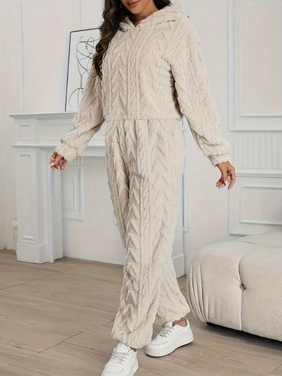 Leythia | Damen Elegantes Langarm-Fleece Hoodie Set