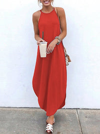 COSIMA - LANGES ÄRMELLOSES KLEID – Rot