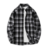 Ryder | Herren Flanellhemd Kariert Langarm Relaxed Fit Herbst – Schwarz