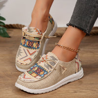 Damen Vintage Ethnische Schnürsenkel Schuhe – Khaki