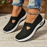 Yalia - Gepolsterte Walkingschuhe – Schwarz