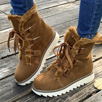 Winterschuhe Damen | Mit Schnürung Und Plateausohle Stiefel – Khaki