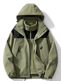 Herren-Winterjacke mit kapuzendesign | 3-in-1-Ausführung – Grün