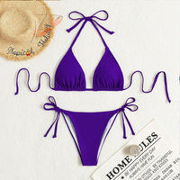 Donna – Bikinis mit Bindebändern in einfarbig – Lila