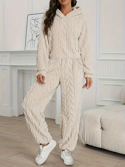 Leythia | Damen Elegantes Langarm-Fleece Hoodie Set
