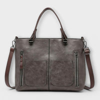 Daphne | Elegante Lederhandtasche – Grau