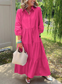 Amara | Maxi Kleid aus Baumwolle für den Alltag – Rosa
