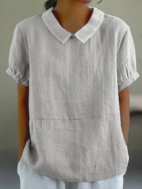 JASMINA - LOCKERE LEINENBLUSE – Grau