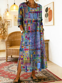Maelle - Bedrucktes, locker geschnittenes Midikleid – Mehrfarbig