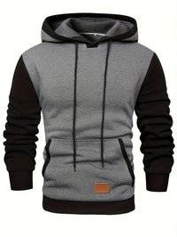 Ferguson – Langarm Kapuzenpullover Mit Tasche – Dunkelgrau