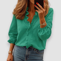 Elise | Bluse mit Rüschen – Grün