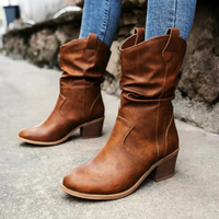 Elegante Damenstiefeletten | Cowboy – Braun