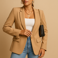 Damenjacke in Blazerausrichtung | Gerade Form – Beige