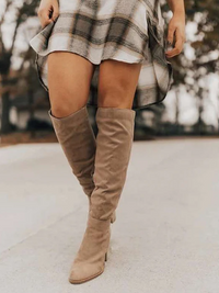 Elegante hochhackige Damen-Kniestiefel | Hohe – Beige