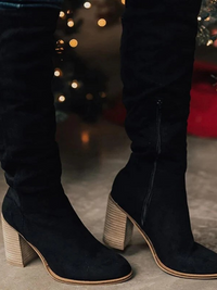 Elegante hochhackige Damen-Kniestiefel | Hohe – Schwarz
