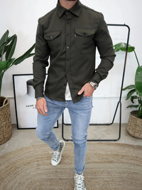 Elegante moderne Herrenjacke | Ultraleichte – Oliv