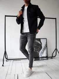 Elegante moderne Herrenjacke | Ultraleichte – Schwarz