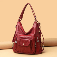 Elegante modische Handtasche für Damen | Groß – Weinrot