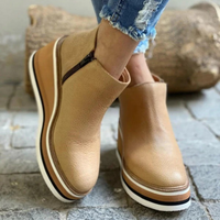 Elegante niedrige Damenstiefeletten | Bequeme – Khaki