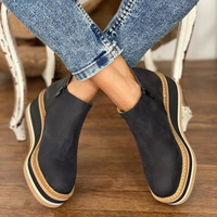 Elegante niedrige Damenstiefeletten | Bequeme – Schwarz