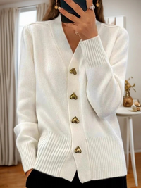 Elegante Strickjacke für Damen | Strick – Weiß
