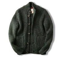 Elegante Strickjacke für Herren | Warmer – Oliv