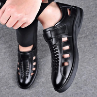 Elegante stützende Sandalen für Herren | Bequeme – Schwarz
