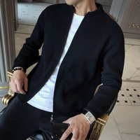 Elegante weiche Herren-Strickjacke | Warmer – Schwarz