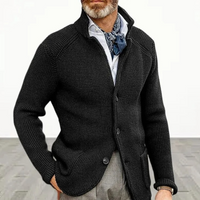 Elegante Vintage-Strickjacke für Herren | Strick – Schwarz