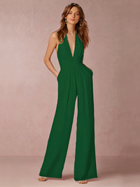 Eleganter Halter-Jumpsuit für Damen | Hochzeitsgäste – Grün