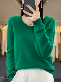Eleganter Luxus-Pullover für Damen | Warmer – Grün
