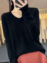 Eleganter Luxus-Pullover für Damen | Warmer – Schwarz
