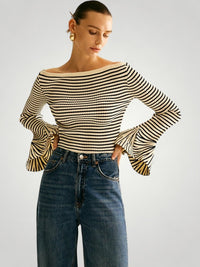 Theresa | Damen-Schulterpullover modern & elegant – Weiß