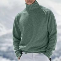 Eleganter warmer Pullover für Herren | Rollkragen – Grün
