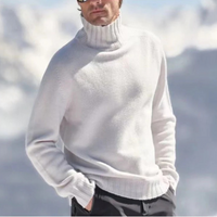 Eleganter warmer Pullover für Herren | Rollkragen – Weiß