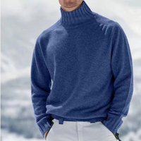Eleganter warmer Pullover für Herren | Rollkragen – Blau