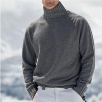 Eleganter warmer Pullover für Herren | Rollkragen – Grau