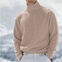 Eleganter warmer Pullover für Herren | Rollkragen – Khaki