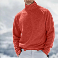 Eleganter warmer Pullover für Herren | Rollkragen – Rot