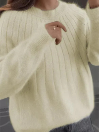 Eleganter weicher Damenpullover | Strick – Hellgelb