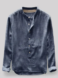 Elegantes bequemes Herrenhemd | Langarm – Blau
