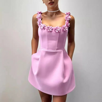 Elegantes geblümtes Damenkleid | Mini – Rosa