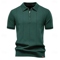 Elegantes Herren-Poloshirt mit Reißverschluss | Kurzarm – Grün