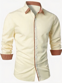 Elegantes Langarmhemd für Herren | Langarm – Champagner
